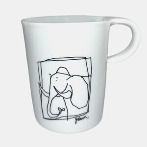 Bonapart Elephant mug Sweet Animal Espresso Cup Porcelain, Belgium White Black